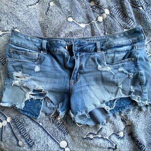 AE 360 Denim Shortie Shorts